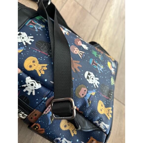 Disney Parks Loungefly Star Wars Chibi Character Print Mini Backpack‎ Purse EUC - Picture 10 of 16